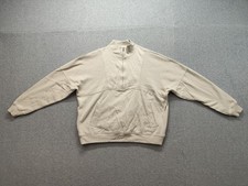 Aeropostale Women Sweater S Beige Ribbed 1/2 Zip Long Sleeve oversized Pullover