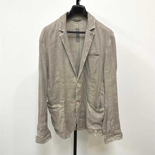 Transit Uomo Sunwashed Relaxed Tan Linen Blend Blazer Large Sport Coat Jacket