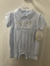 Will Beth Boys Peter Rabbit  Bunny Crochet Or Knitted Smocked Bubble Outfit 3m