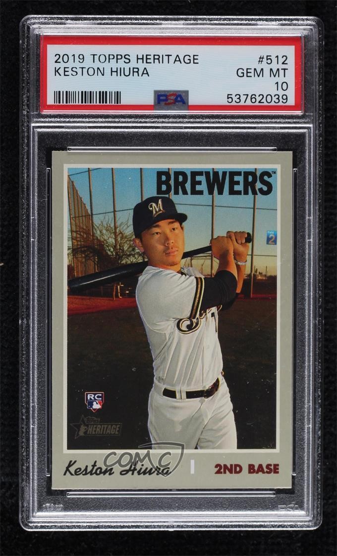 2019 Topps Heritage High Number Keston Hiura #512 PSA 10 GEM MT Rookie RC 07b3