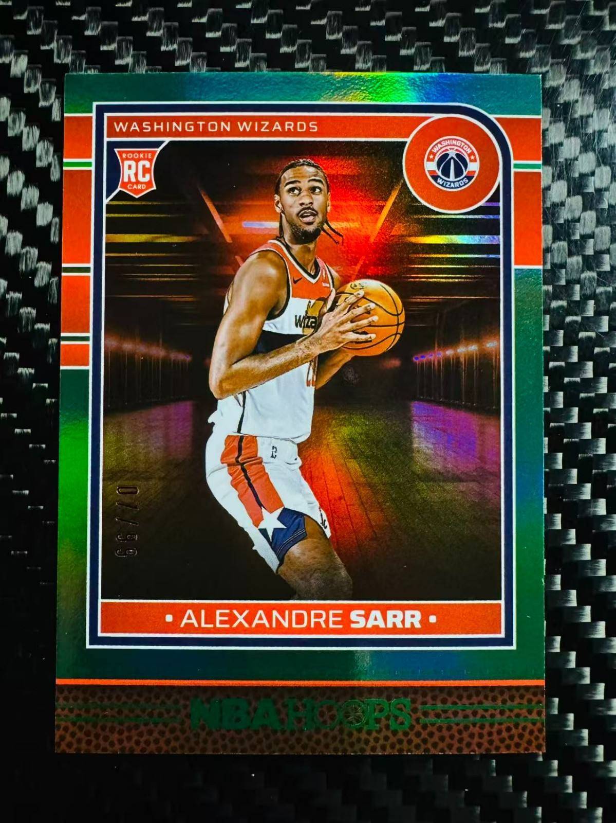 Alexandre Sarr 2024-25 Panini Hoops Base Rookie Green /99 RC #232 Wizards