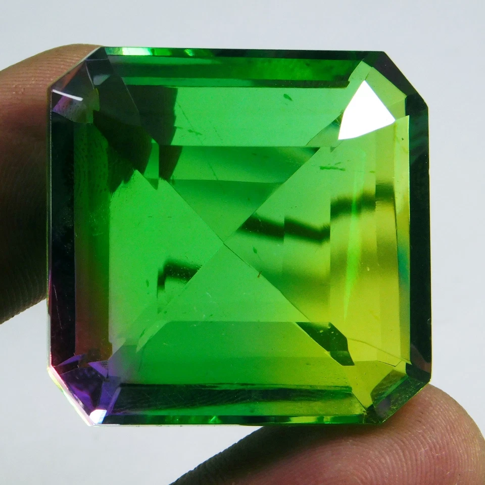 "Certified 79.60 Ct Natural Multi-Color Indicolite Tourmaline Radiant Cut Gems — 第 3/4 张图片
