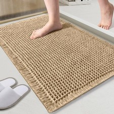 Waffle Bath Mat Super Absorbent Non Slip Bath Mat Machine Washable Bathroom R...