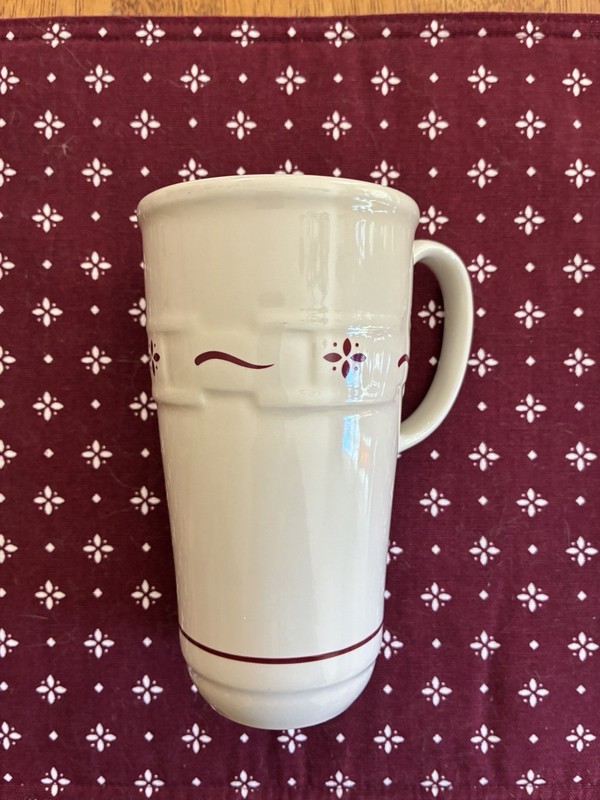 Longaberger Travel Mug Woven Traditional Red Ceramic Tumbler