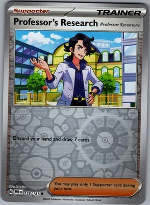 Professor's Research  125/131 Prismatic Evolutions Pokemon Reverse Holo NM