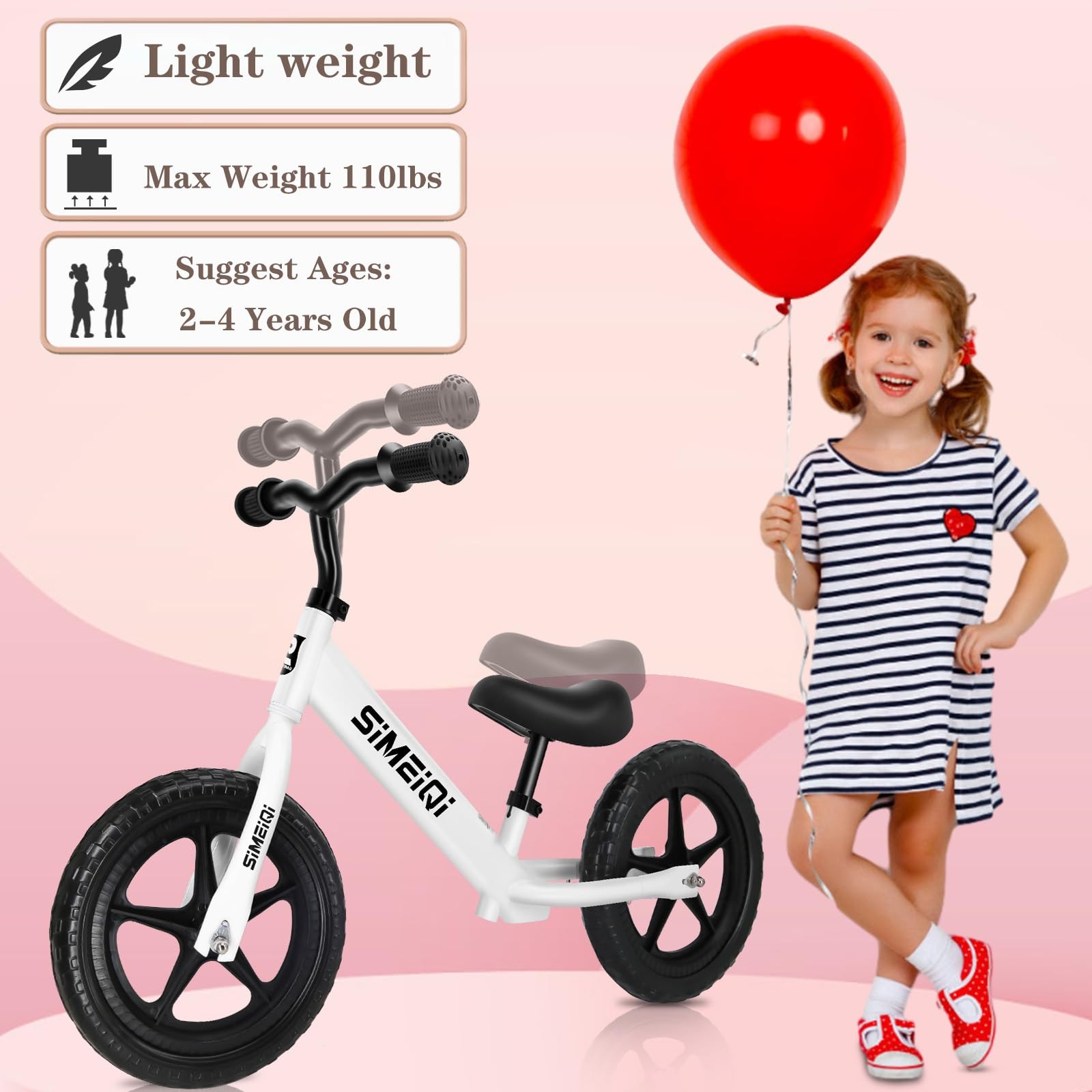 12" Balance Bike for Boys Girls 2 3 4 5 Years Old No Pedal Walking Balance Tr... thumbnail 3