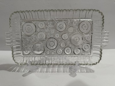 Vintage Anchor Hocking 1950s Colonial Lady Serva Snack Plate 11.25  X  6  X 1 