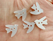 10PC White Bird Resin Sewing Button Flat Back 2 Holes 16mm