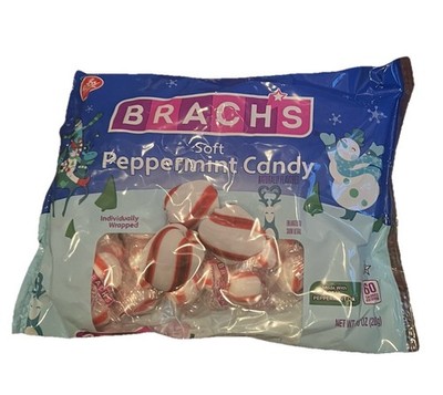 Brach's Soft Peppermint Stripes Candy Real Peppermint Oil Holiday 10 Oz (3 Bags)