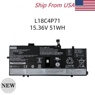 NEW OEM Genuine 51WH L18C4P71 Battery For Lenovo ThinkPad X1 Carbon 7th/8th Gen