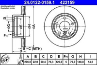 2X ATE Bremsscheibe 24.0122-0159.1 FüR BMW
