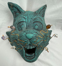 Whimsical Cat Face Hanging Bird Feeder House ...