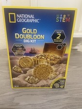 National Geographic Gold Doubloon Dig Kit STEM Set w/ Replica Doubloons  Pyrite