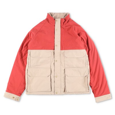 HOLUBAR Herren Mantel beige rot Druckknopfverschluss Stehkragen Taschen L - 4 UVP 500