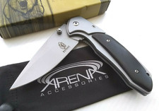 Pocket Knife Blade Spring Assisted Tip Up Carry EDC Black Wood