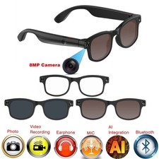 Smart glasses with 8MP camera and bluetooth and video recording