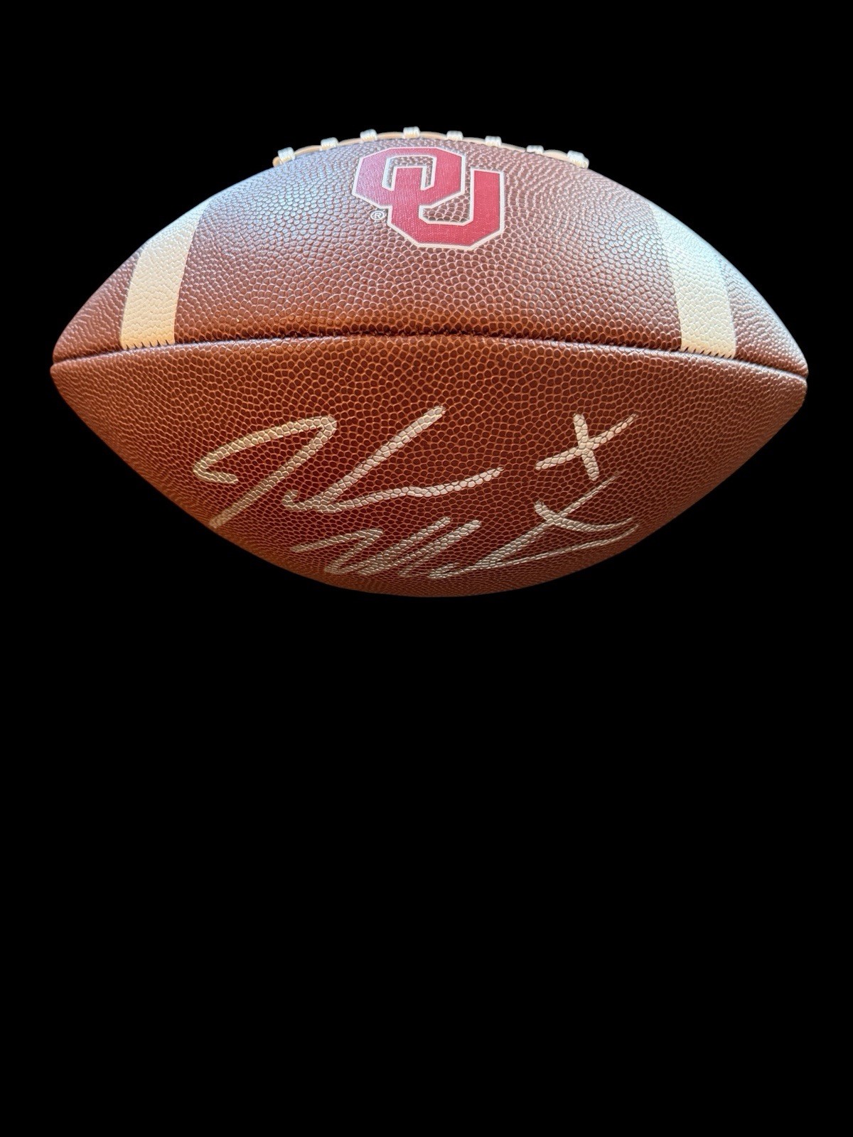 JOHN MATEER Signed OKLAHOMA SOONERS NIKE BROWN LOGO FOOTBALL SEC QB JSA