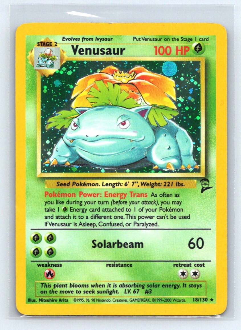 旧裏フシギバナ Venusaur Base Set Vintage Holo Venusaur Base Set 2 Holo #018/130 English Pokemon Card - LP | eBay
