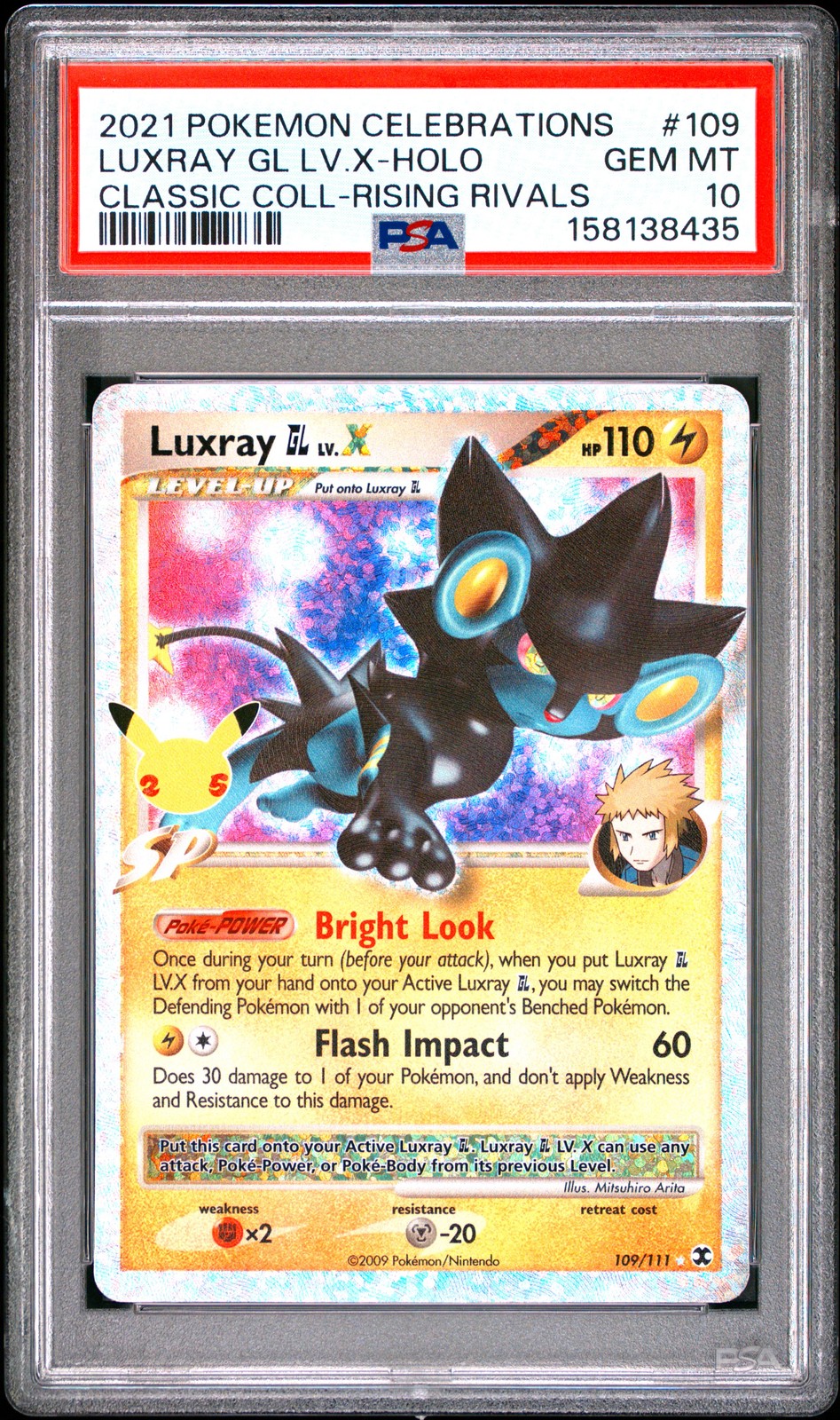 PSA 10 Luxray Gl LV.X Holo 109 Celebrations Classic Collection Pokemon Card