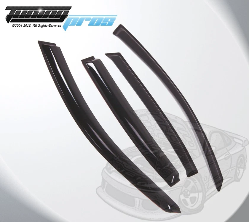 For BMW 325i 330i 335i 2006-2011 Smoke Window Rain Guards Visor 4pcs Set - Image 2 of 4