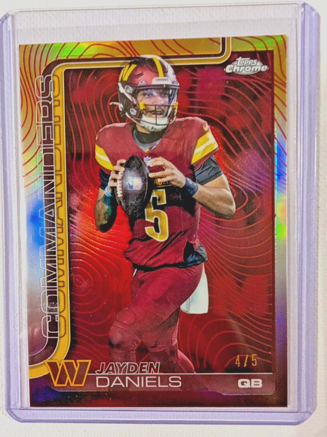 2025 Topps Chrome Jayden Daniels #295 Etch Parallel 4/5 SSP Commanders QB
