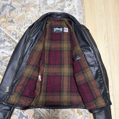Schott Single Riders Highwayman 681 Steerhide Black Jacket Size 34