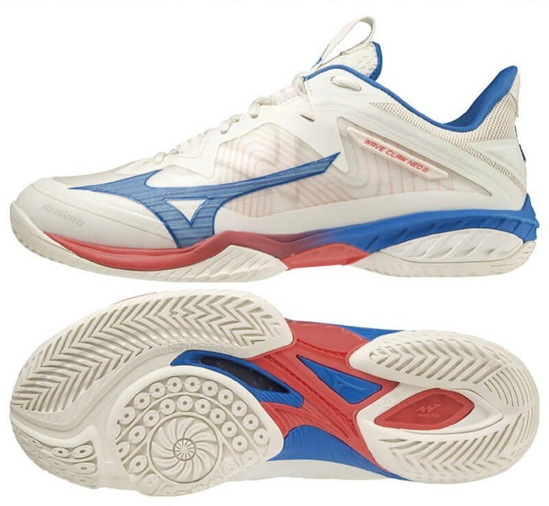 Mizuno WAVE CLAW NEO 2 FIT Badminton Shoes White Blue Pink 71GA227510 2E 2022AW