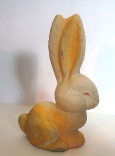 Vintage Long Ear Paper Mache Bunny Rabbit Candy Container