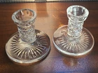 Waterford Signed Cut Crystal Candlestick Set Candle Holders Vintage