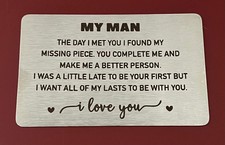 My Husband Wallet Insert Card Anniversary Gifts, Love Note, Deployment Birthday