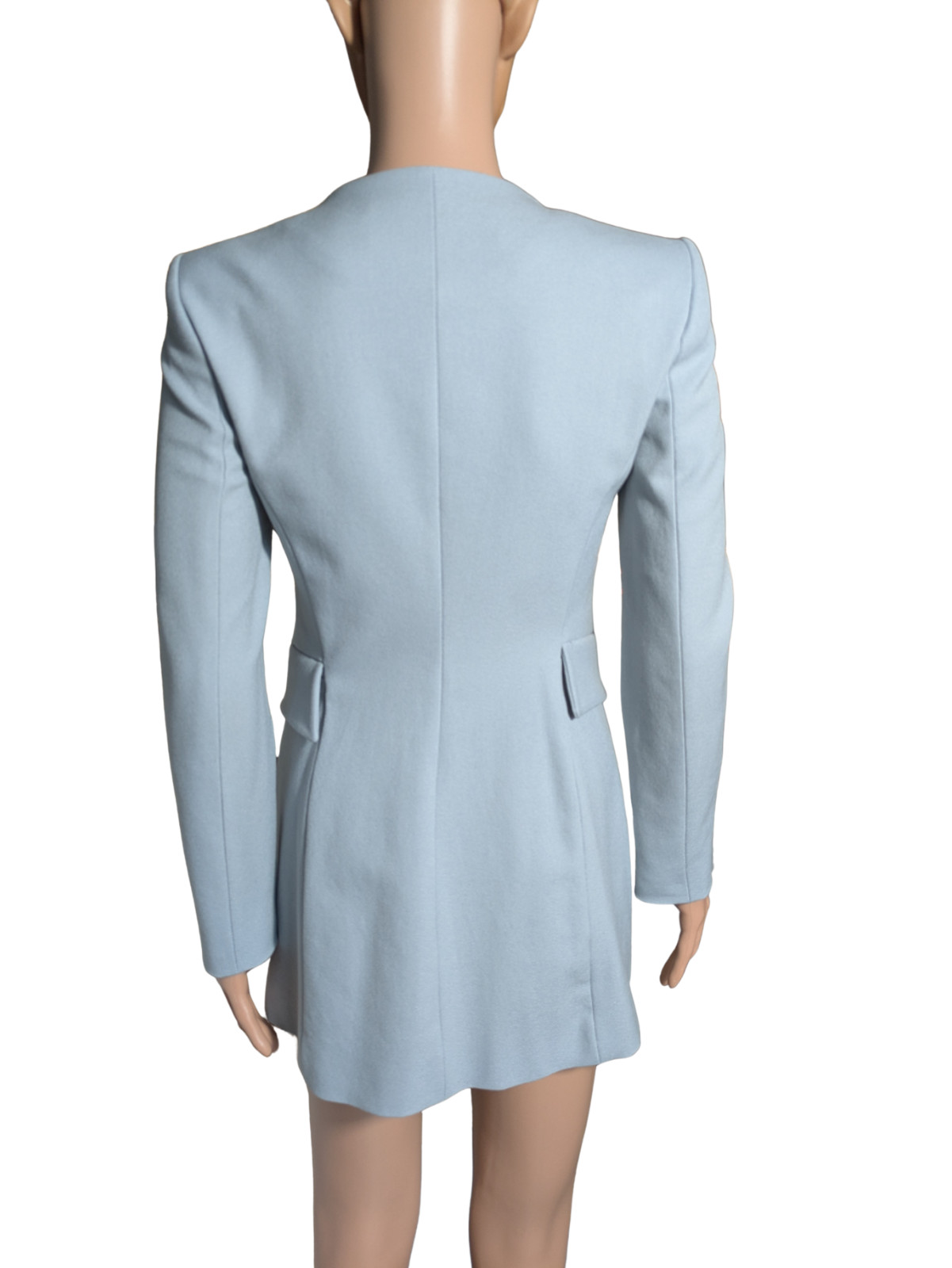 ZARA Basic Collarless Longline Jacket Minimalist … - image 3