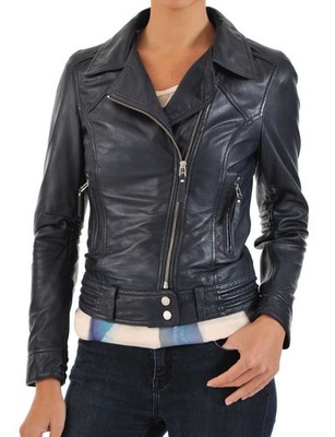 New Stylish Women's 100% Genuine Lamb Biker Bomber Ladies Leather Jacket