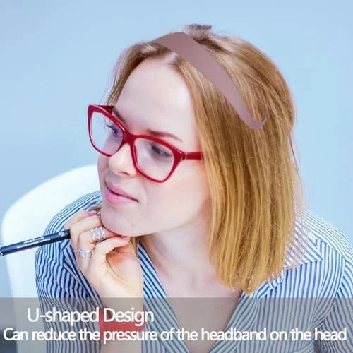 Pacote com 3 tiaras projetadas para óculos, flexível sem borgonha, azul ciano, roxo rosa - Imagem 4 de 4