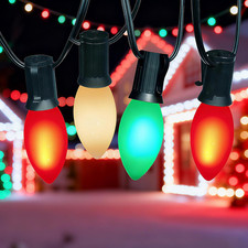 C9 LED Christmas Lights Outdoor, 25 Ft C9 Vintage String Lights with 26 Shatterp