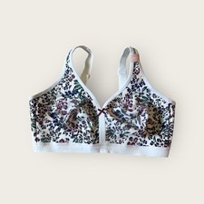 Lane Bryant Cacique 42DDD Unlined Full Coverage No Wire Bra White Floral