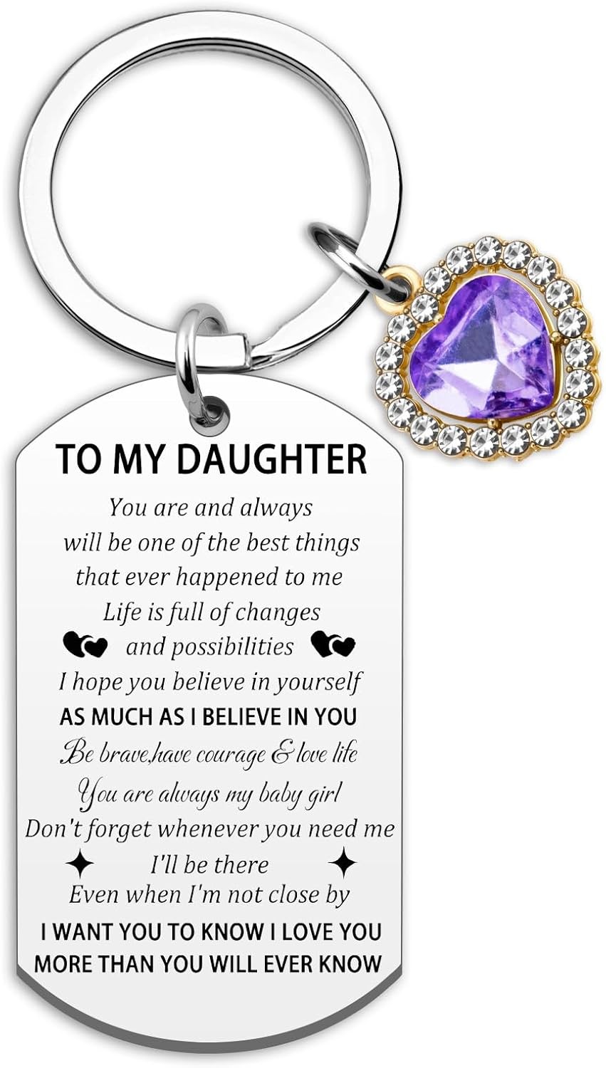 Valentines Day Gifts For Daughter Gifts From Mom Dad To My Daughter Keychain Ins