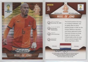 2014 Panini Prizm World Cup Yellow & Red Pulsar Prizm Nigel de Jong #31
