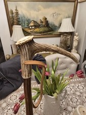 Antique Vintage Riding Crop Horse Hunting With Staghorn Antler Handle