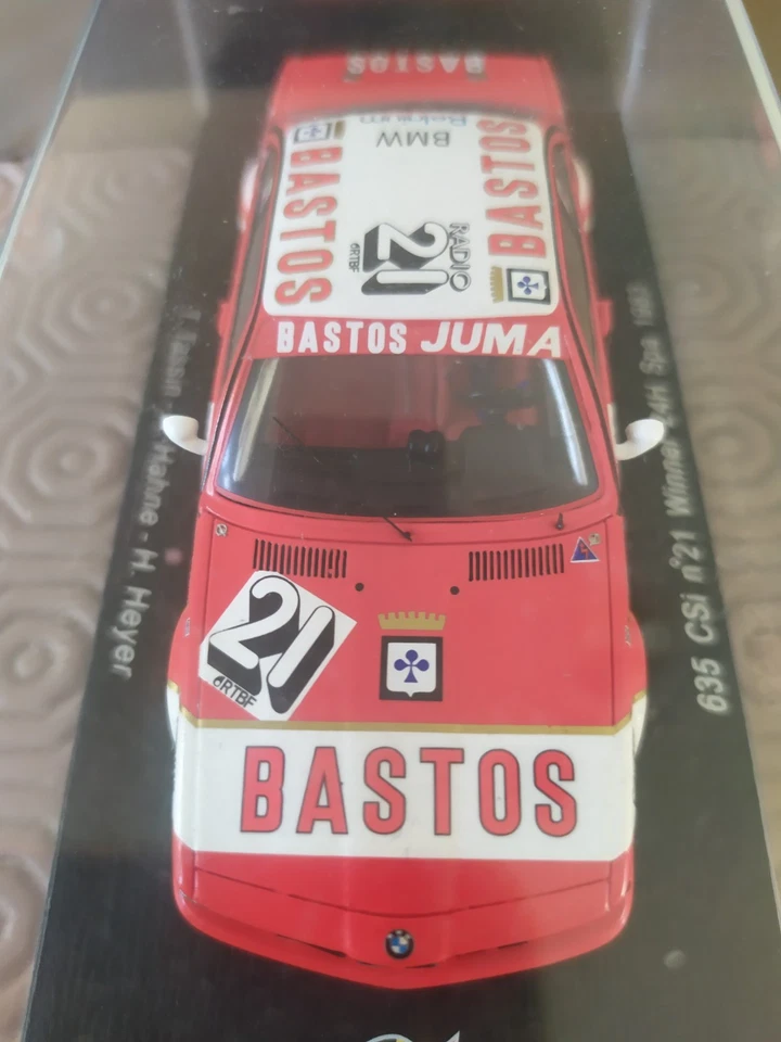 BMW 635 CSI N 21 BASTOS WINNER 24 H DE SPA 1983 1 43 SPARK SB064 - Photo 3/4