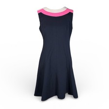 Tommy Hilfiger Colorblock Fit Flare Dress 4 Navy Preppy Corporate Girlie EUC