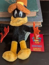 Vtg Looney Tunes Year November Pilgrim Daffy Duck Thanksgiving Bean Bag Plush Wb
