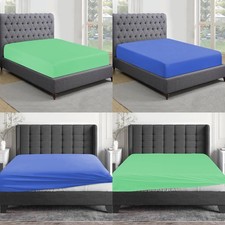 Extra tiefes Spannbettlaken 30 cm Bettlaken Polycotton Luxus bügelfrei unifarben gefärbt UK