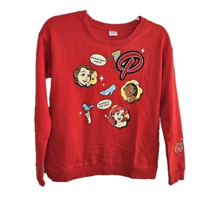 Disney 100 Girls Princess Retro Reimagined Pullover Sweatshirt Size XXL Red - Image 1 of 4