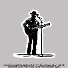 Country Music Singer With Guitar, High Quality Vinyl Stickers