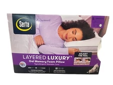 Serta Standard 17inx24inx6in Layered Luxury Gel Memory Foam Pillow