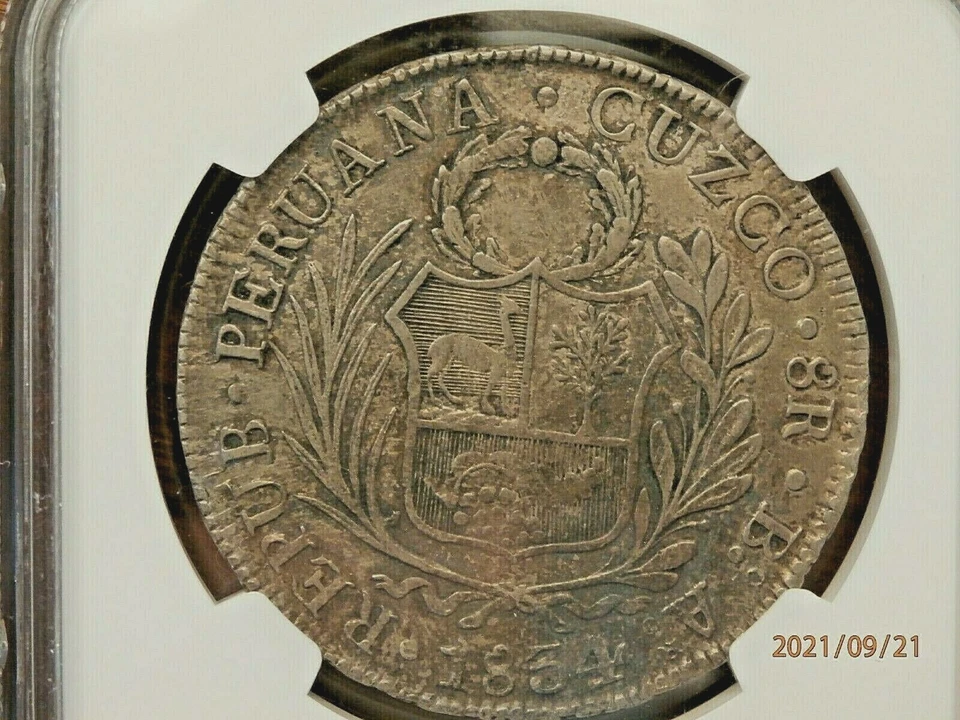 1834 PERU CUZCO BOAR 8 REALS NGC XF DETAILS #P-113 - Image 4 of 4