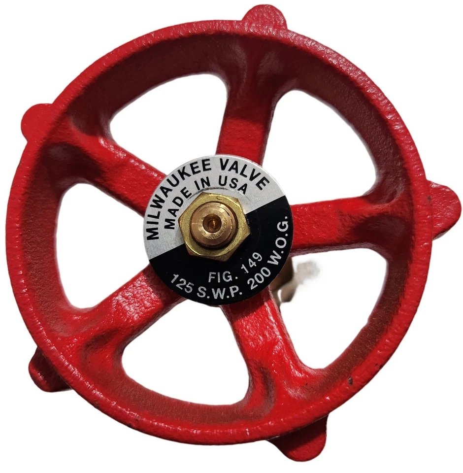 Milwaukee Gate Valve 1.0 in dia. solder ends bronze 200 psi, Class 125, Rising - Image 3 of 4