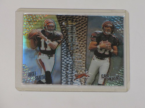 1999 Topps Finest Akili Smith/Carl Pickens Double Team Dual Refractor Bengals - Picture 12 of 12