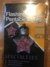 Flashing Dog Pet Pentacle ID Tag Specialties New Sealed!
