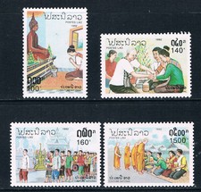 Laos 1992 National Customs **/MNH SG 1319-22